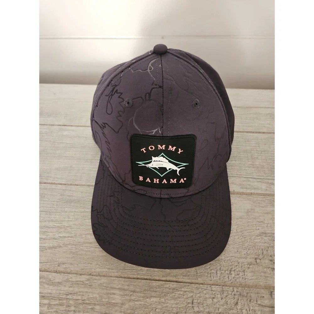 Tommy Bahama Marlin Patch Structured Stretch Fit Hat Cap Gray Men's L/XL